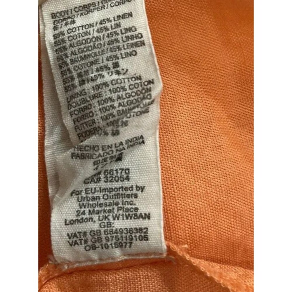 Free People Midi Dress Women Late Checkout Preppy Orange Vacay Boho Small New - Picture 10 of 12